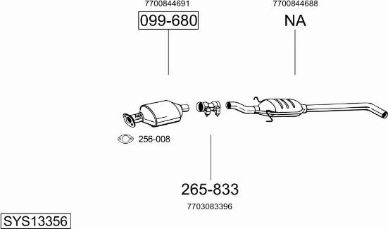 Bosal SYS13356 - Система випуску ОГ autocars.com.ua