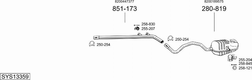 Bosal SYS13359 - Система випуску ОГ autocars.com.ua