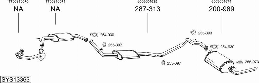 Bosal SYS13363 - Система випуску ОГ autocars.com.ua