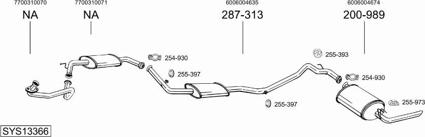 Bosal SYS13366 - Система випуску ОГ autocars.com.ua