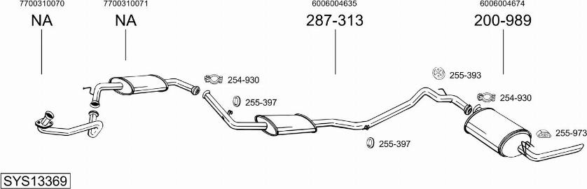 Bosal SYS13369 - Система випуску ОГ autocars.com.ua