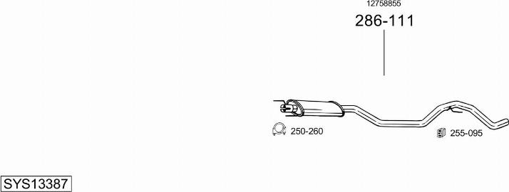 Bosal SYS13387 - Система випуску ОГ autocars.com.ua