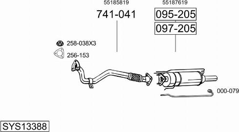 Bosal SYS13388 - Система випуску ОГ autocars.com.ua