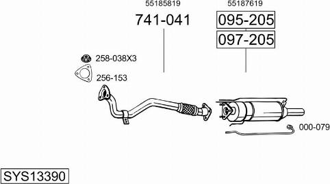 Bosal SYS13390 - Система випуску ОГ autocars.com.ua