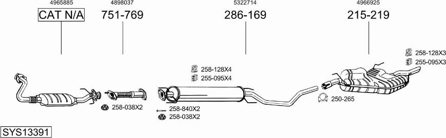 Bosal SYS13391 - Система випуску ОГ autocars.com.ua