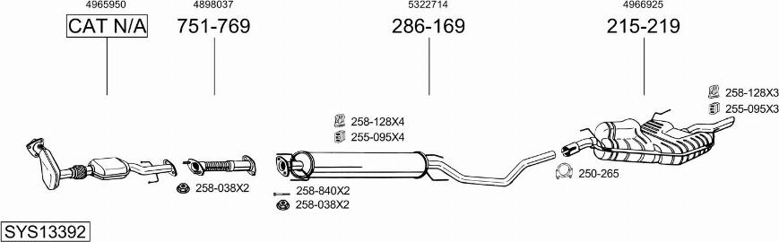 Bosal SYS13392 - Система выпуска ОГ avtokuzovplus.com.ua