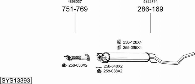 Bosal SYS13393 - Система выпуска ОГ avtokuzovplus.com.ua