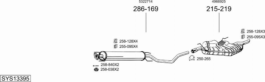 Bosal SYS13395 - Система выпуска ОГ avtokuzovplus.com.ua