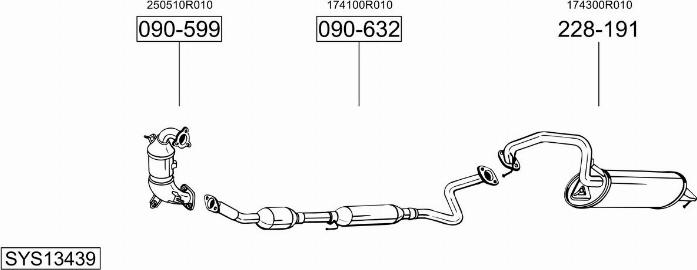 Bosal SYS13439 - Система випуску ОГ autocars.com.ua