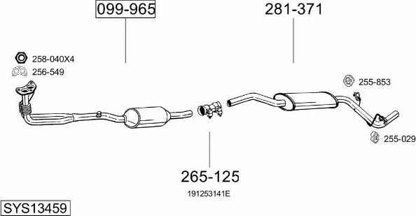 Bosal SYS13459 - Система випуску ОГ autocars.com.ua