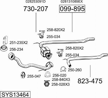 Bosal SYS13464 - Система выпуска ОГ avtokuzovplus.com.ua