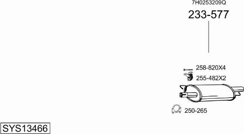 Bosal SYS13466 - Система випуску ОГ autocars.com.ua