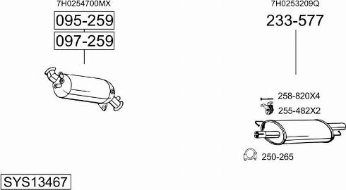 Bosal SYS13467 - Система випуску ОГ autocars.com.ua