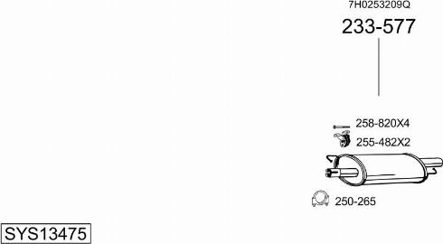 Bosal SYS13475 - Система випуску ОГ autocars.com.ua