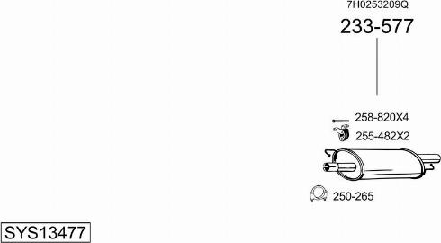 Bosal SYS13477 - Система випуску ОГ autocars.com.ua