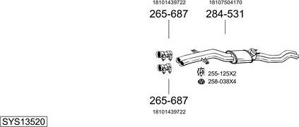 Bosal SYS13520 - Система випуску ОГ autocars.com.ua