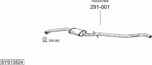 Bosal SYS13524 - Система випуску ОГ autocars.com.ua