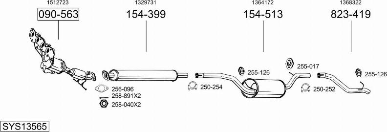 Bosal SYS13565 - Система выпуска ОГ avtokuzovplus.com.ua