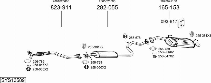 Bosal SYS13589 - Система випуску ОГ autocars.com.ua