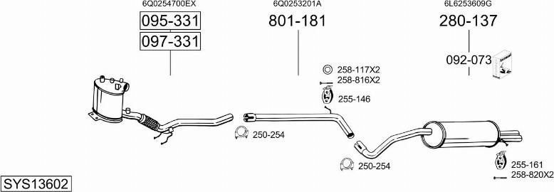 Bosal SYS13602 - Система випуску ОГ autocars.com.ua