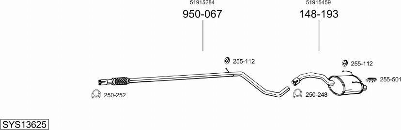 Bosal SYS13625 - Система випуску ОГ autocars.com.ua