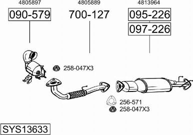 Bosal SYS13633 - Система выпуска ОГ avtokuzovplus.com.ua