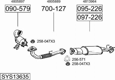 Bosal SYS13635 - Система випуску ОГ autocars.com.ua