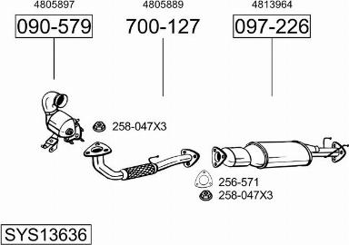 Bosal SYS13636 - Система випуску ОГ autocars.com.ua