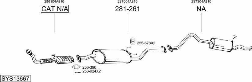 Bosal SYS13667 - Система выпуска ОГ avtokuzovplus.com.ua