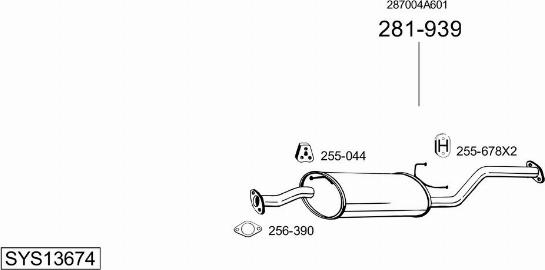 Bosal SYS13674 - Система випуску ОГ autocars.com.ua