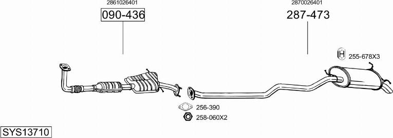 Bosal SYS13710 - Система випуску ОГ autocars.com.ua