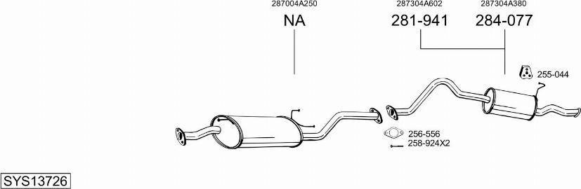 Bosal SYS13726 - Система випуску ОГ autocars.com.ua