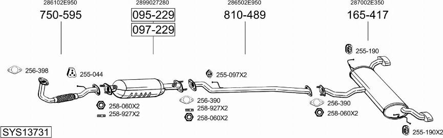 Bosal SYS13731 - Система випуску ОГ autocars.com.ua