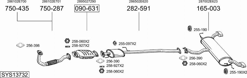 Bosal SYS13732 - Система випуску ОГ autocars.com.ua