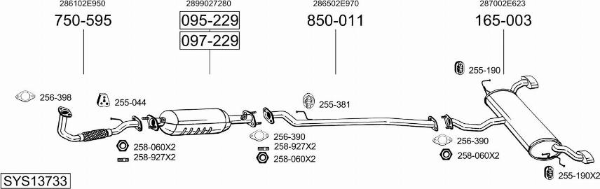 Bosal SYS13733 - Система випуску ОГ autocars.com.ua