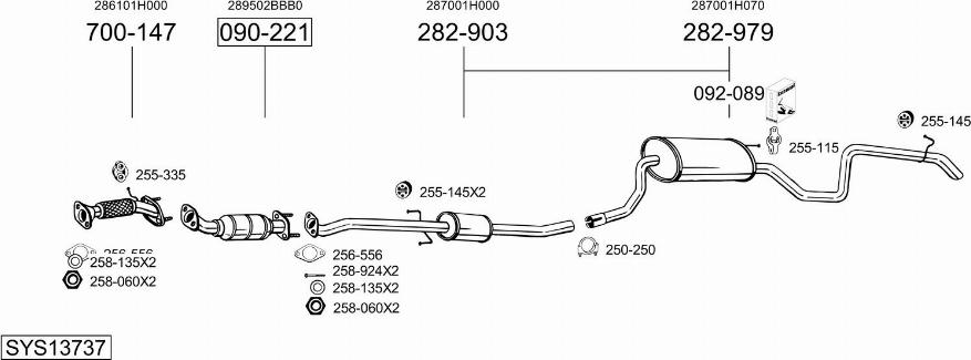 Bosal SYS13737 - Система випуску ОГ autocars.com.ua