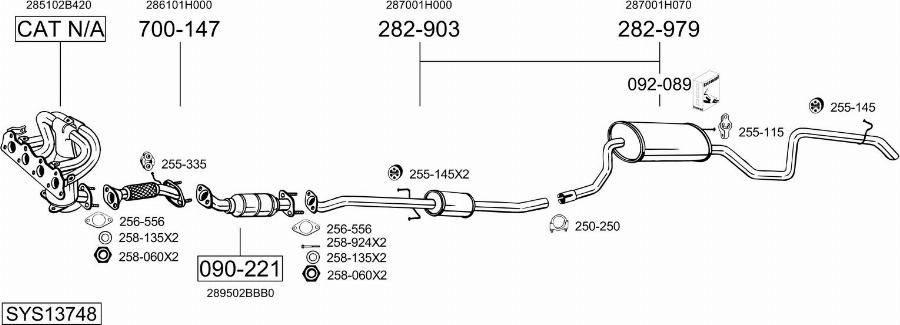 Bosal SYS13748 - Система випуску ОГ autocars.com.ua