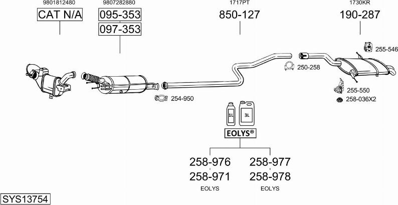 Bosal SYS13754 - Система випуску ОГ autocars.com.ua