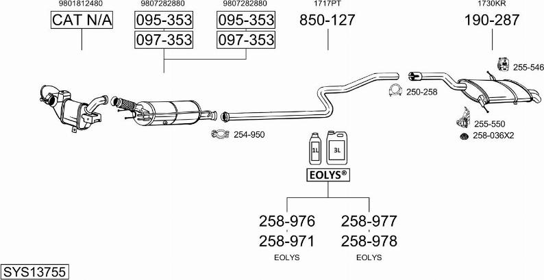 Bosal SYS13755 - Система випуску ОГ autocars.com.ua