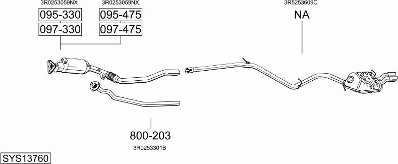 Bosal SYS13760 - Система випуску ОГ autocars.com.ua