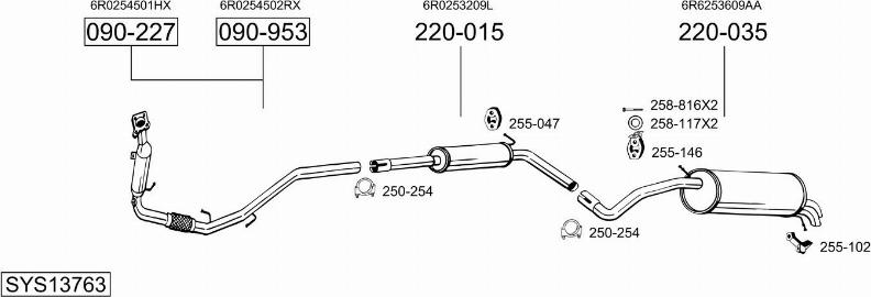 Bosal SYS13763 - Система выпуска ОГ avtokuzovplus.com.ua