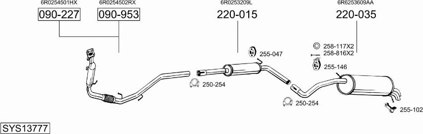 Bosal SYS13777 - Система выпуска ОГ avtokuzovplus.com.ua