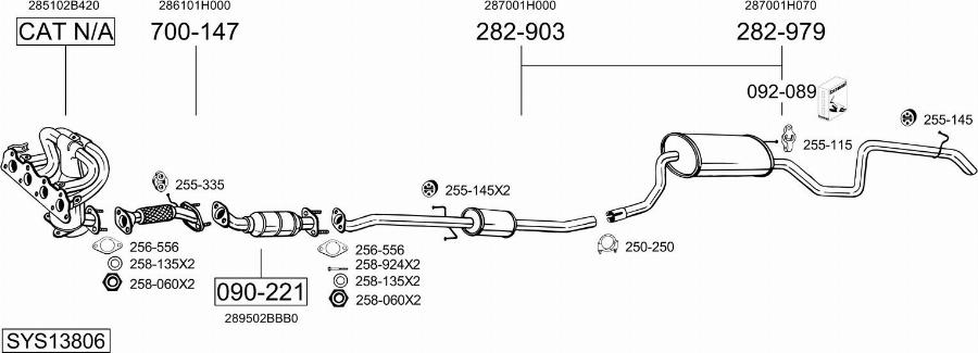 Bosal SYS13806 - Система випуску ОГ autocars.com.ua