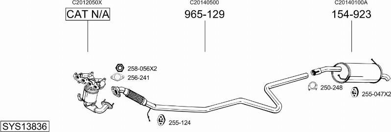 Bosal SYS13836 - Система выпуска ОГ avtokuzovplus.com.ua