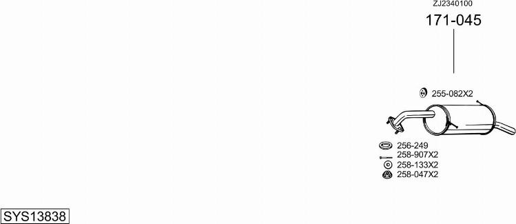 Bosal SYS13838 - Система випуску ОГ autocars.com.ua