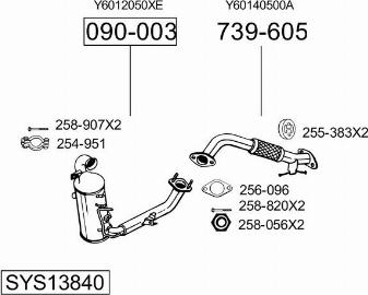 Bosal SYS13840 - Система випуску ОГ autocars.com.ua