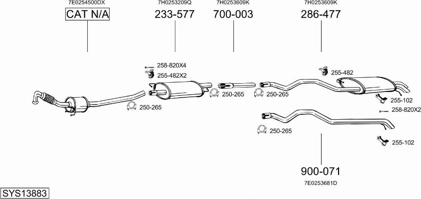 Bosal SYS13883 - Система випуску ОГ autocars.com.ua
