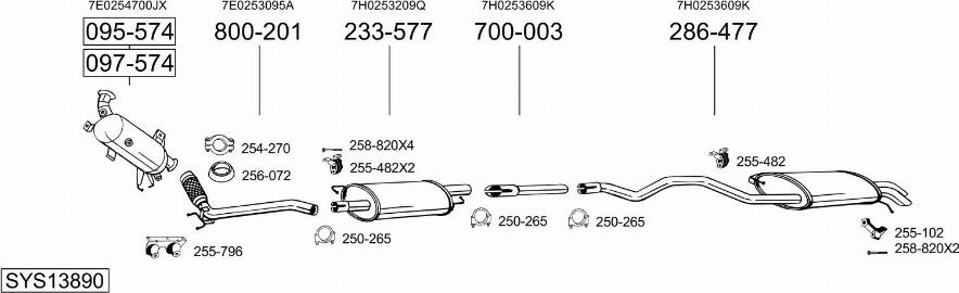 Bosal SYS13890 - Система випуску ОГ autocars.com.ua