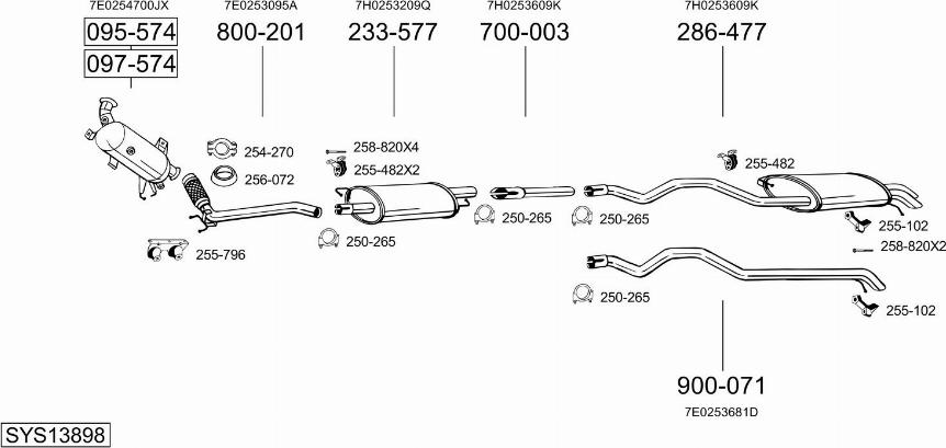 Bosal SYS13898 - Система випуску ОГ autocars.com.ua