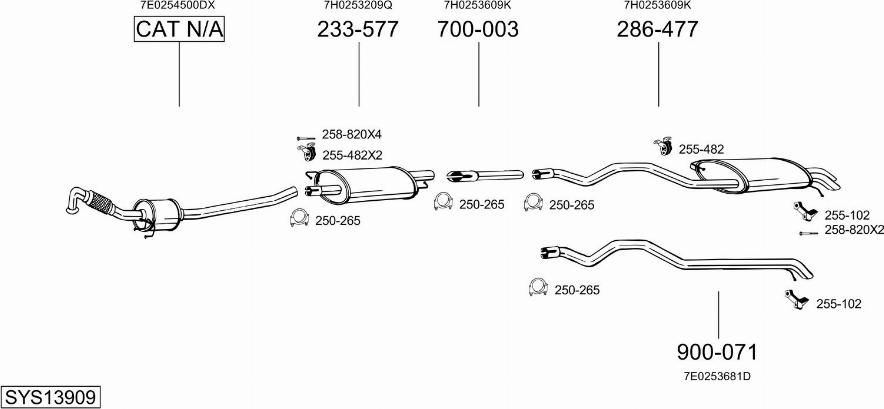 Bosal SYS13909 - Система випуску ОГ autocars.com.ua